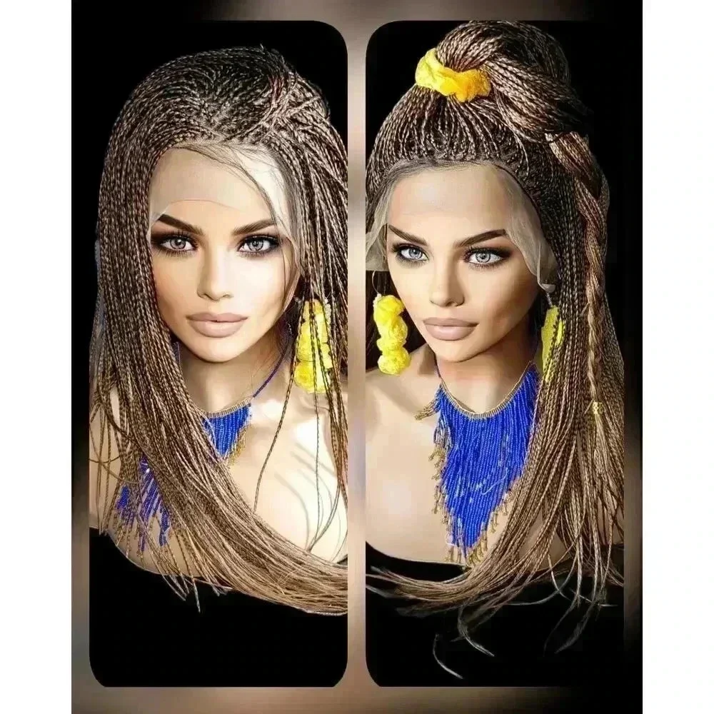 Premium Hand-Braided Wig Full Lace Wig Color #30 micro million braids - Picture 1 of 15